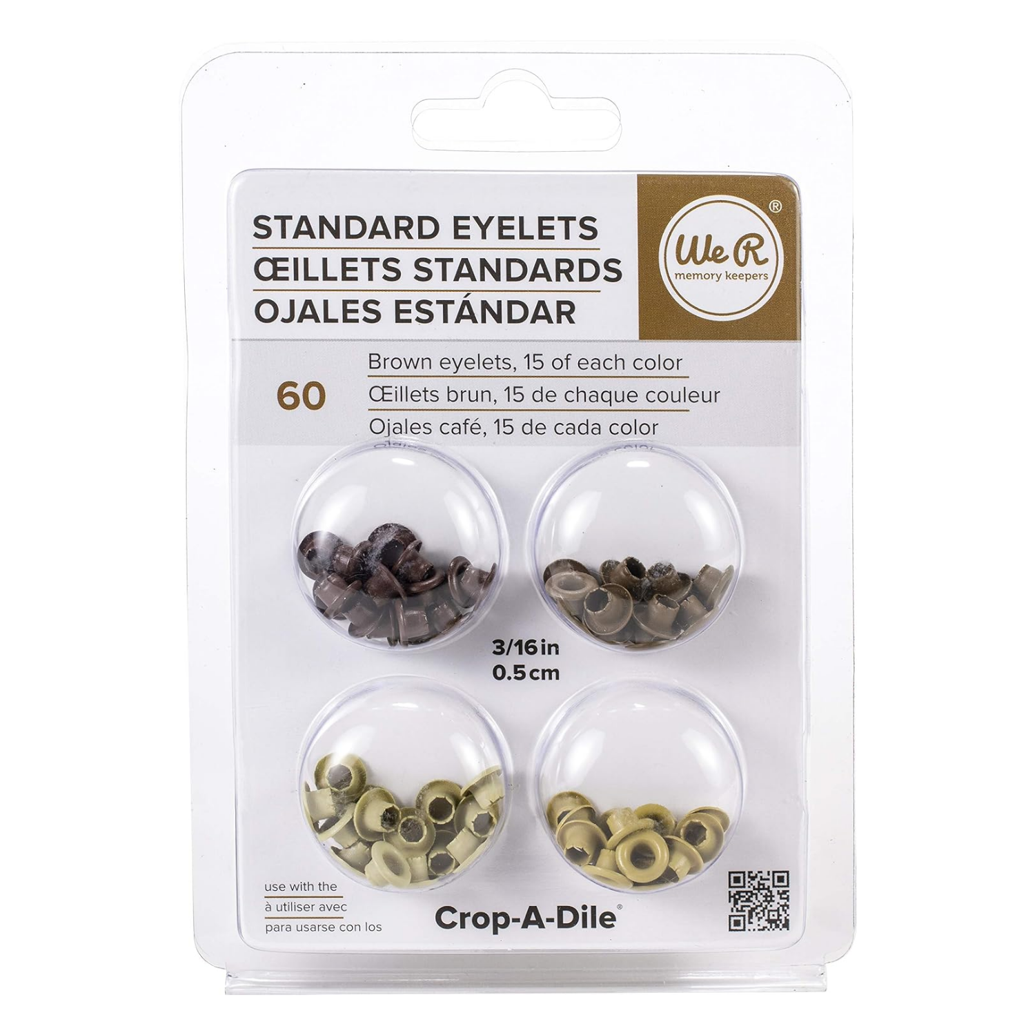 Standard Eyelets Aluminum Brown / Ojillos Estándar Cafés Eyelets, Ojilos We R Memory Keepers