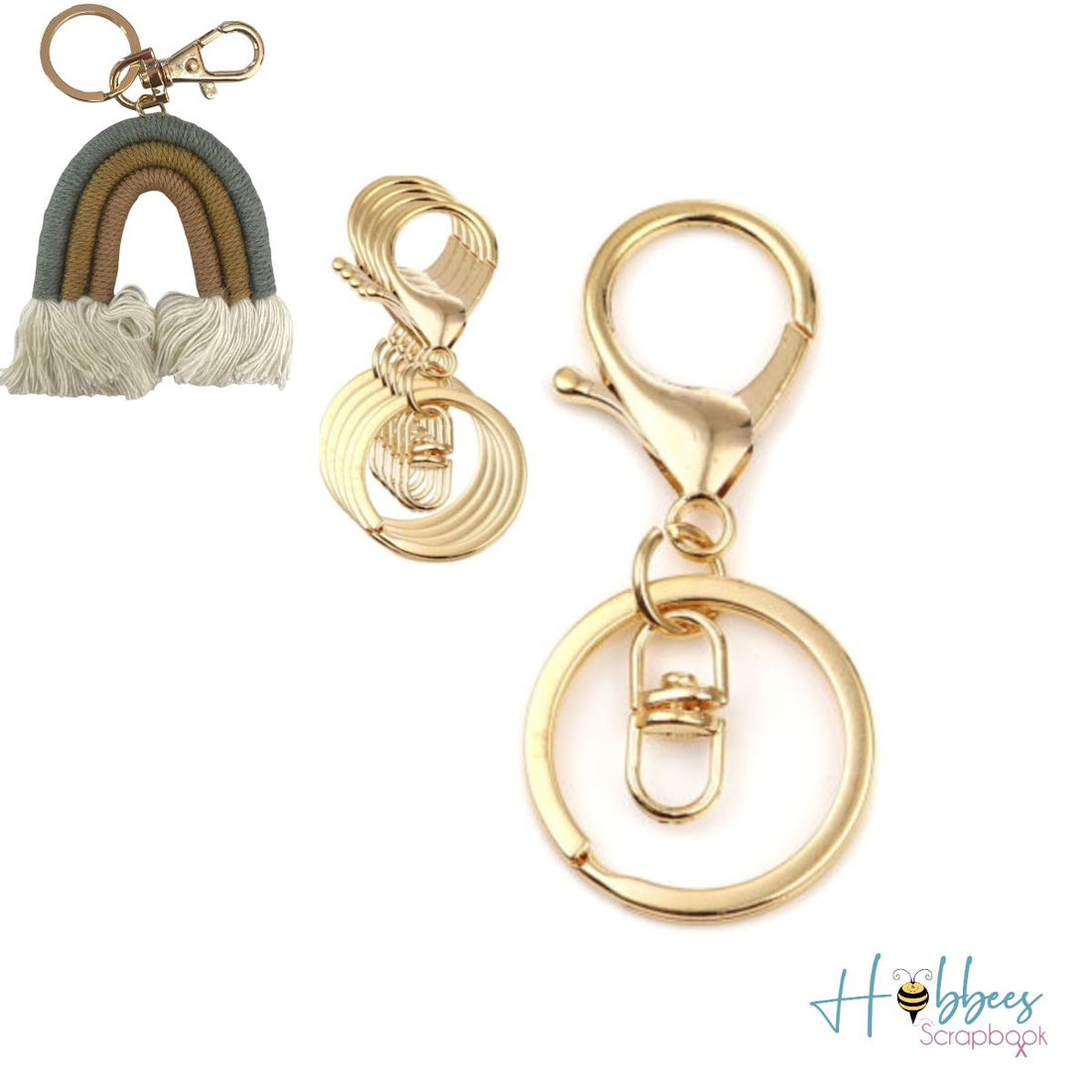 5pz Herraje para Llaveros color Dorado Accesorios Hobbees