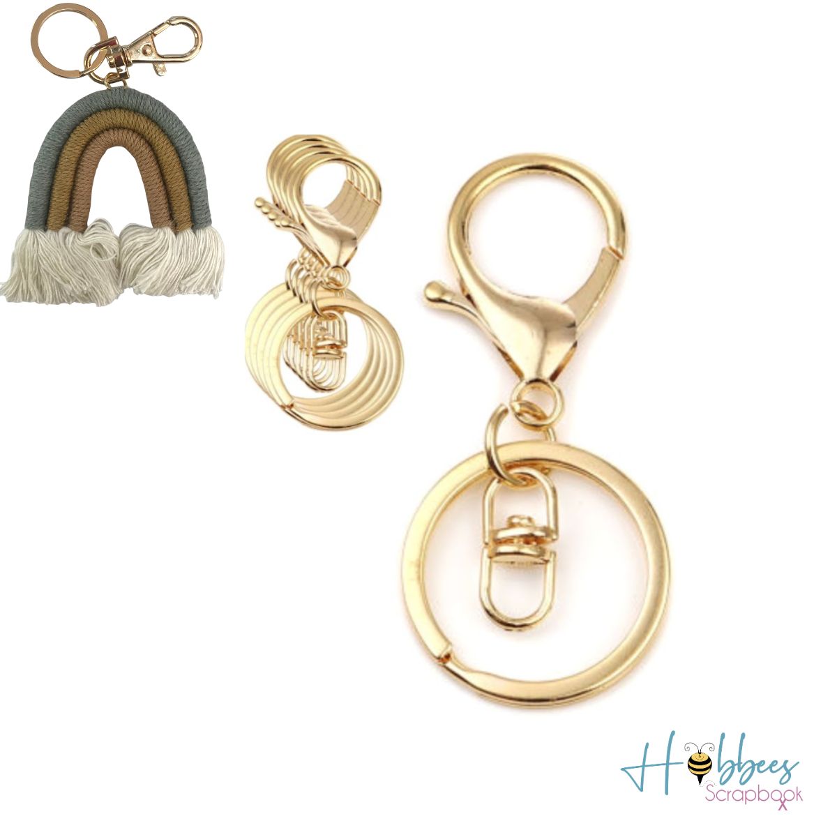 5pz Herraje para Llaveros color Dorado Accesorios Hobbees