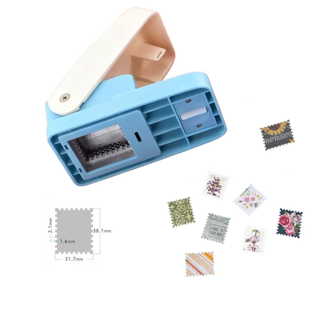 Perforadora Tipo Sello o Timbre Postal Grande Perforadoras Hobbees