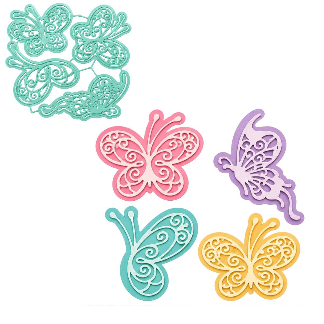 Troquel de Mariposas Caladas con Sombra Dados de Corte / Suajes / Troqueles Lyssette Guiot Crafts