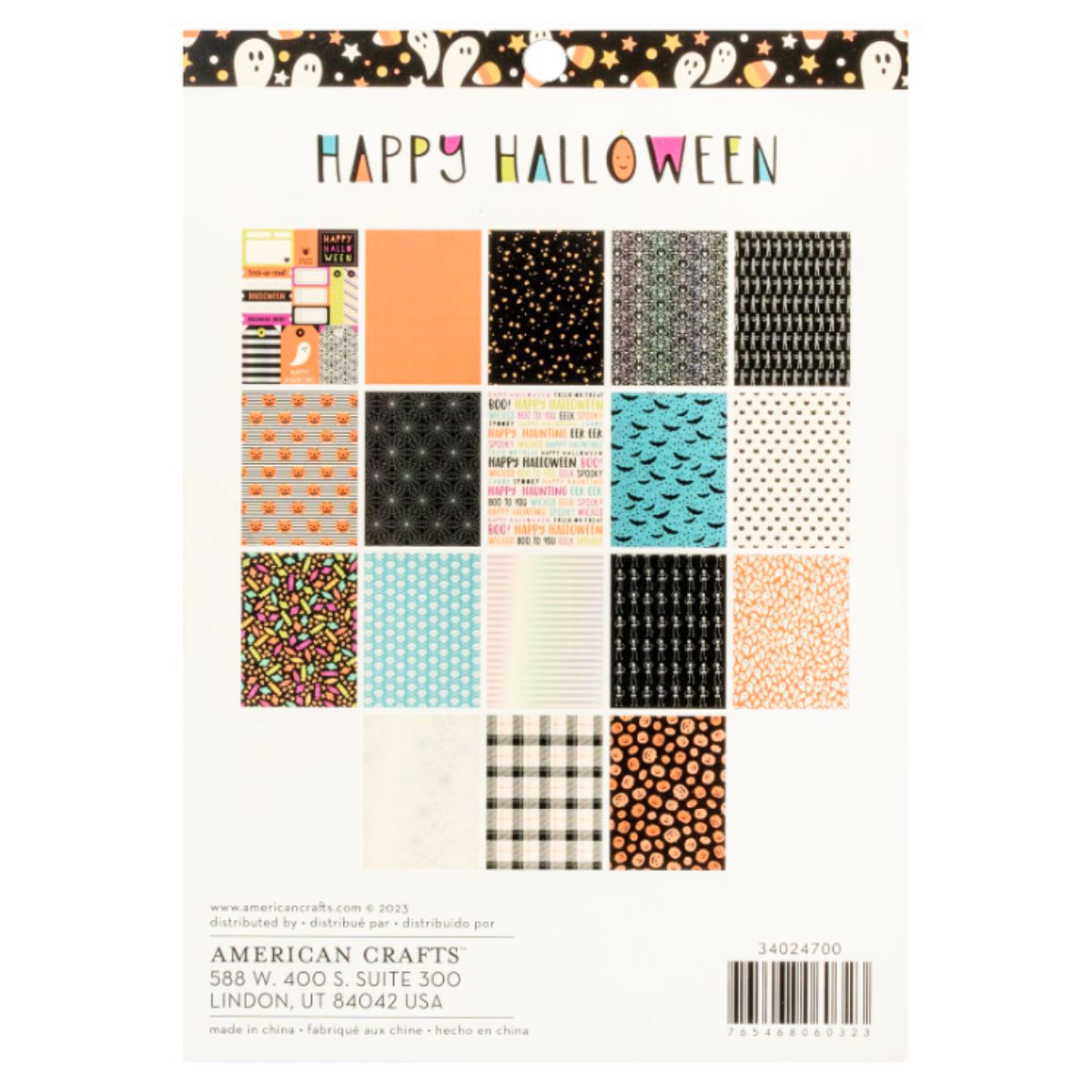 Happy Hallowen Paper Pad / Block de Papel Feliz Halloween 6" Descontinuado American Crafts