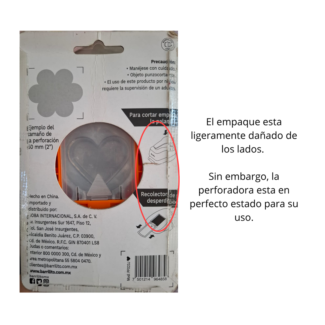 EA Perforadora de Corazón 5 cm Perforadoras Barrilito