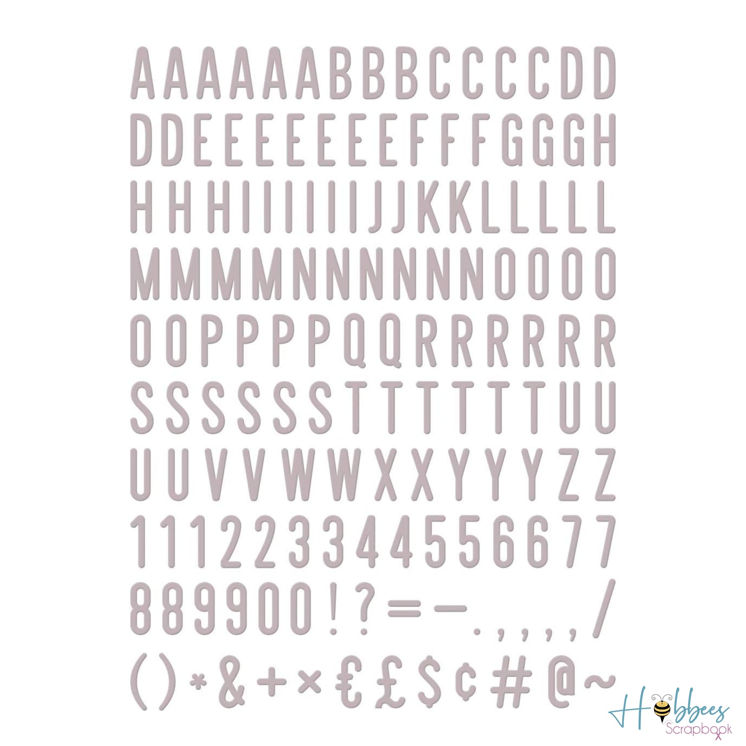 Letter Pack Letterboard-Gray  / Letras Mayusculas Color Gris  Para Tablero 2" Tableros DCWV