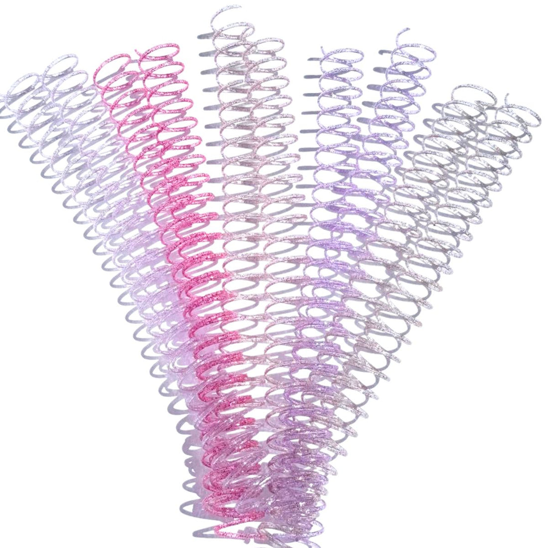 Espirales de Plástico Glitter 25mm para Encuadernación Creativa 10 pzs