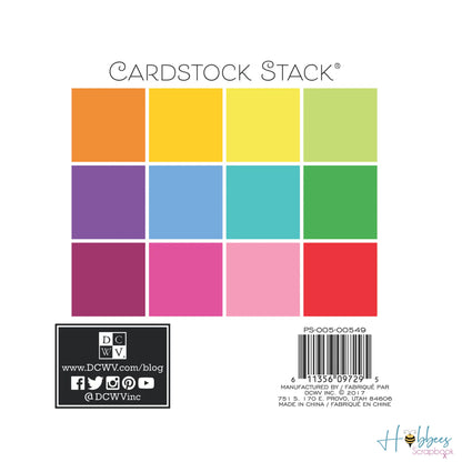 Brights Cardstock Stack 6" /  Block Cartulina Texturizada Colores Sólidos Papel DCWV