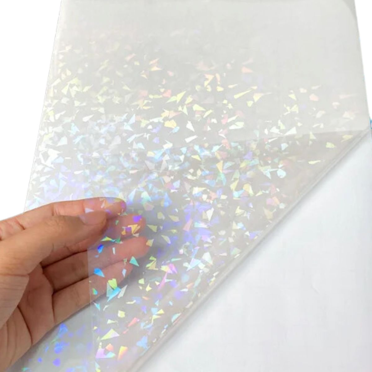 5 Hojas de Vinil Adhesivo Imprimible Holográfico Vidrio Roto Semi-transparente Viniles Hobbees