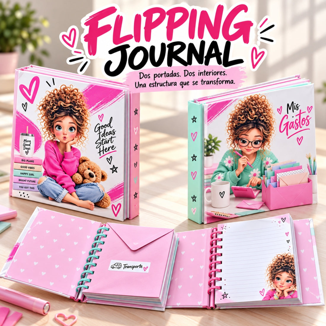 Curso para Aprender a Hacer Flipping Journal 1/4 Carta Cursos Hobbees