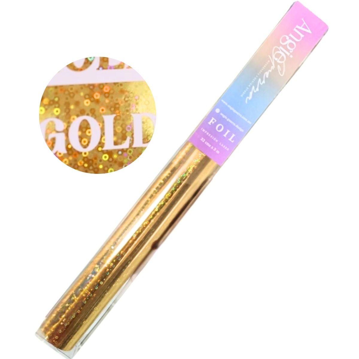 Foil Para Tinta Gold Bubble Holográfico 3m Foil Reactivo Angie Guerra