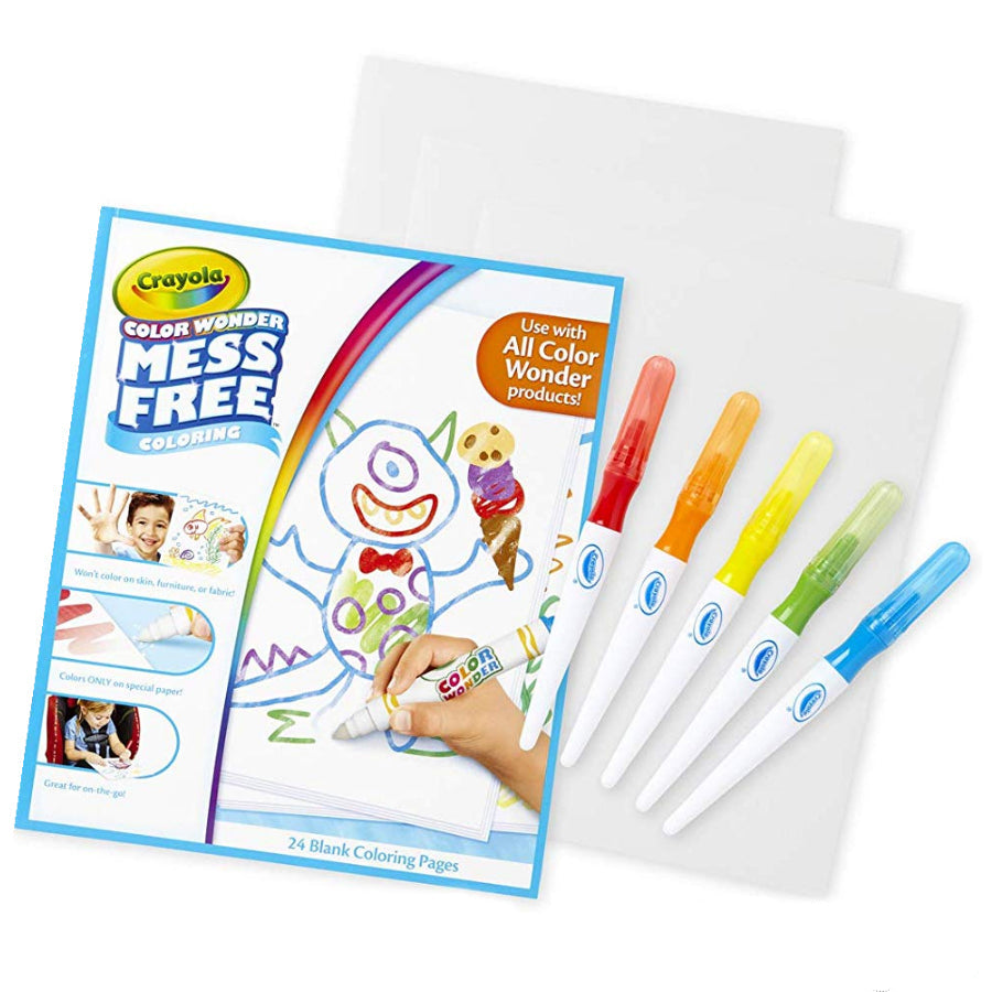 Color Wonder Mess Free Paintbrush Pens / Cuaderno de Hojas y Plumones Mágicos Manualidades para Niños Crayola
