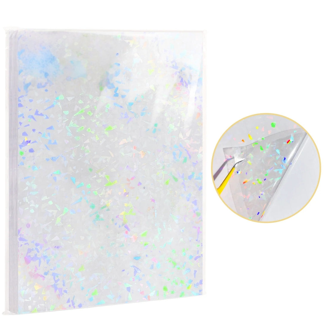 Laminate Sheets Glass Flower Holographic / 10 Hojas Laminado Adhesivo Flor De Cristal Holo Acetato y Especializados Teckwrap