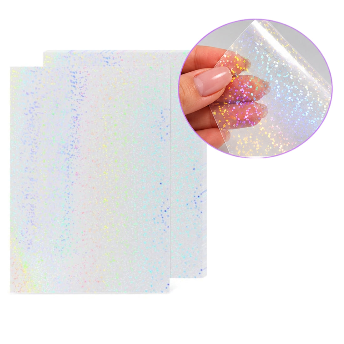 Laminate Sheets Sparkle Holographic / 10 Hojas Laminado Autoadhesivo Brillos Holo Acetato y Especializados Teckwrap
