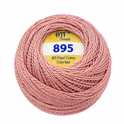 Pearl Cotton Balls No.8 Dusty Rose / Hilo Perlé No.8 Rosa Empolvado Listones e Hilos Old Tattered Flag