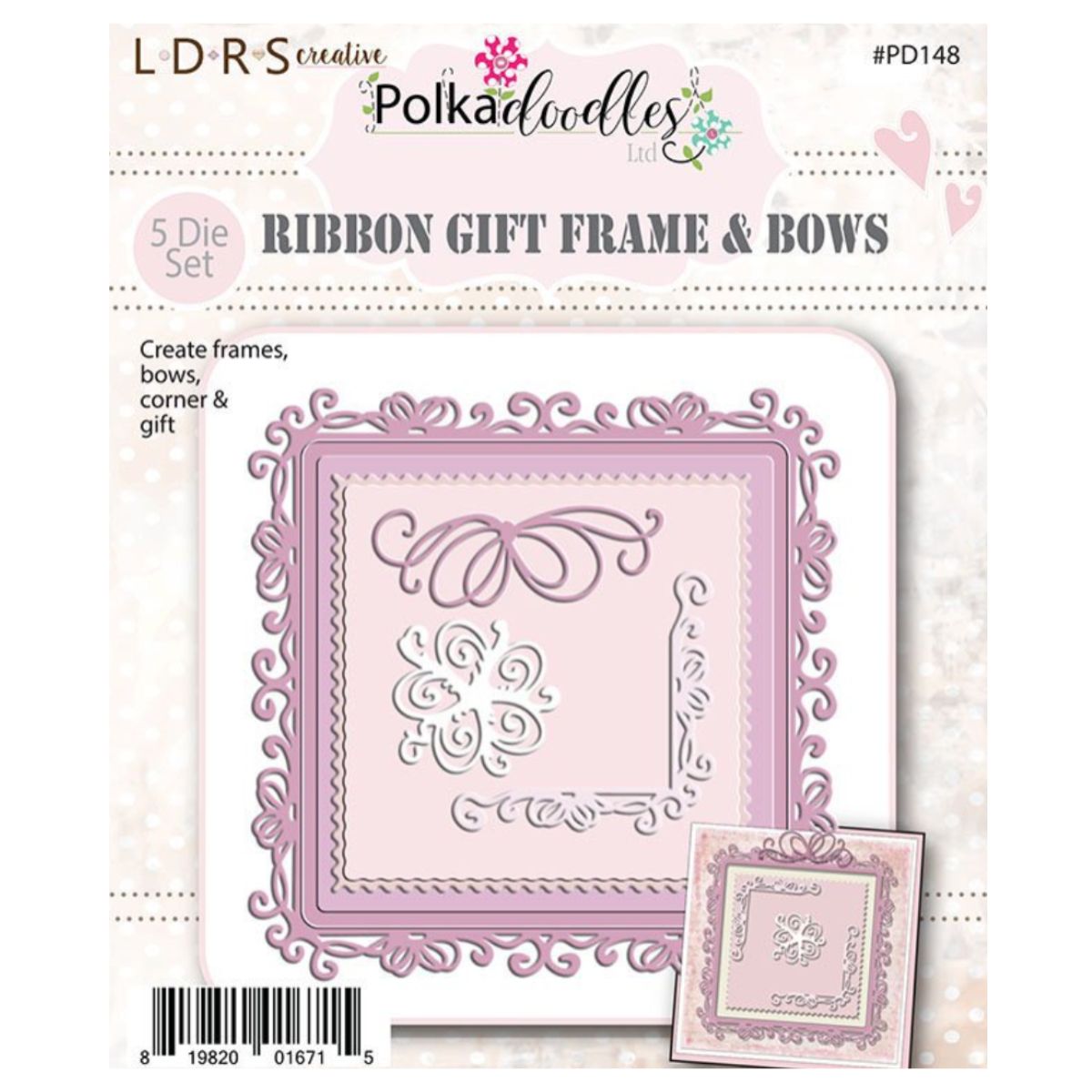 Polkadoodles Ribbon Frame Dies / Suaje de Corte de Marco y Orillas Dados de Corte / Suajes / Troqueles LDRS Creative