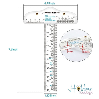 Regla "T" de Acrílico Transparente de 15 cm. Borradores y Reglas Hobbees