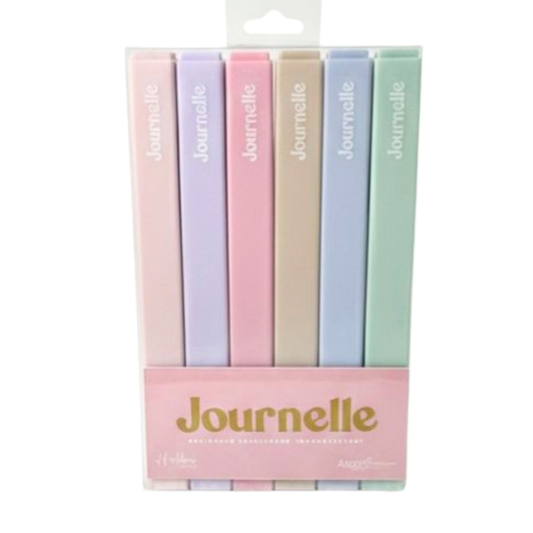 Set de Marcatextos Journelle Tonos Pastel Colores y Plumones Angie Guerra &amp; Hobbees