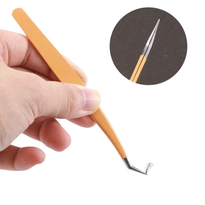 5 Pinzas de Precisión en Acero Inoxidable de Colores con Estuche Herramientas Hobbees