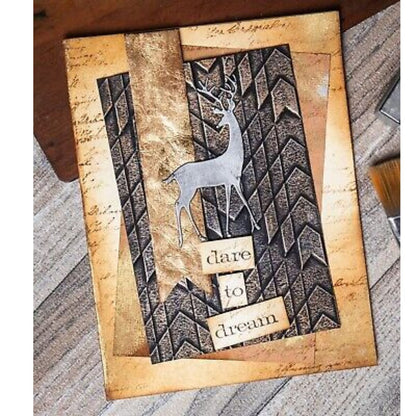 3D Textured Impressiones Staggered Chevron / Folder de Grabado Chevron Escaladado Descontinuado Sizzix