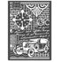 Stencil Vintage Carro Clásico con Reloj y Engranes Steampunk Esténciles / Plantillas Hobbees