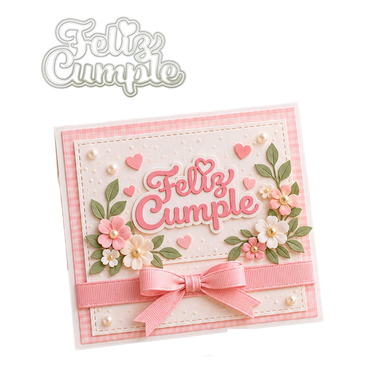Suaje de Feliz Cumple con Corazón Dados de Corte / Suajes / Troqueles Hobbees