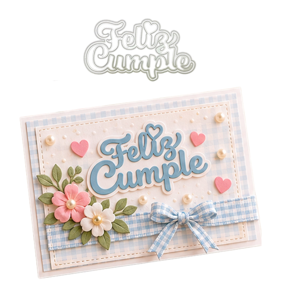 Suaje de Feliz Cumple con Corazón Dados de Corte / Suajes / Troqueles Hobbees