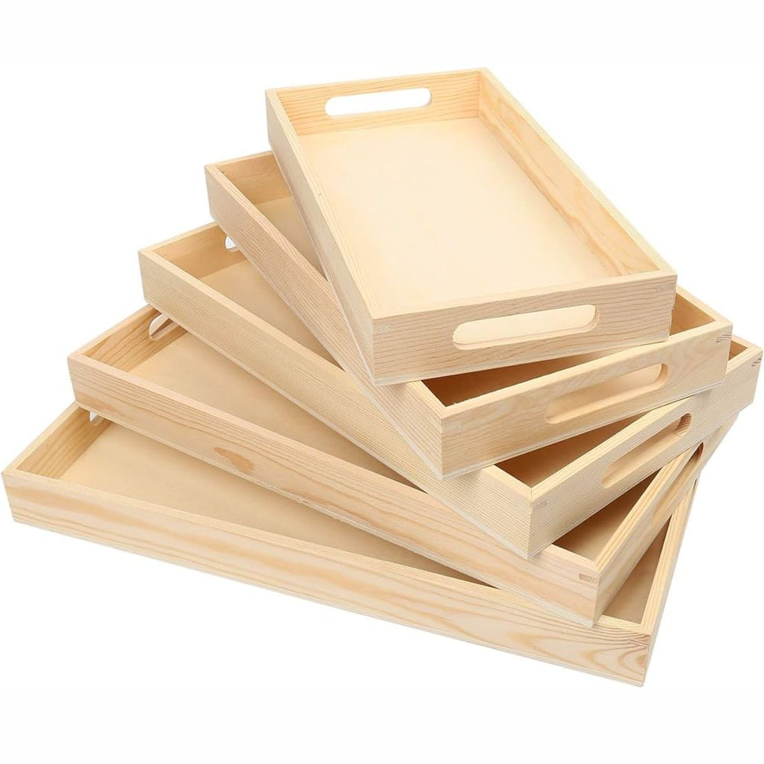 Paintable Wooden Trays / 5 Charolas para Personalizar Accesorios Multicraft Imports
