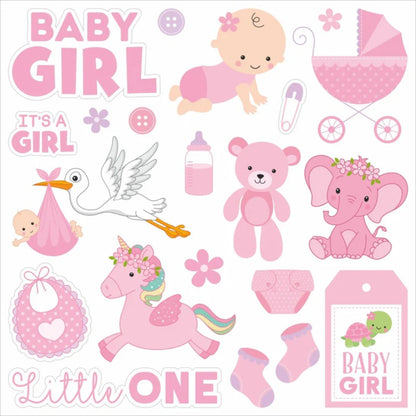 Baby Girl Cardstock Pack 6" / Paquete de 24 Hojas de Cartulina Pequeño Milagro Niña Papel Little Birdie