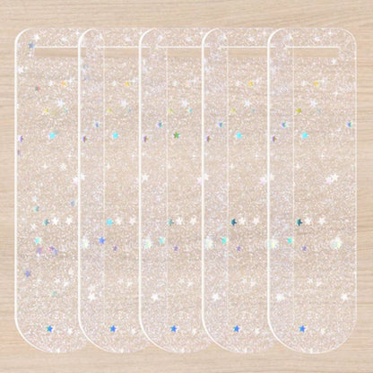 Bookmark Blanks Sparkle / 5 Acrílicos para Hacer Separadores de Libros Accesorios Teckwrap