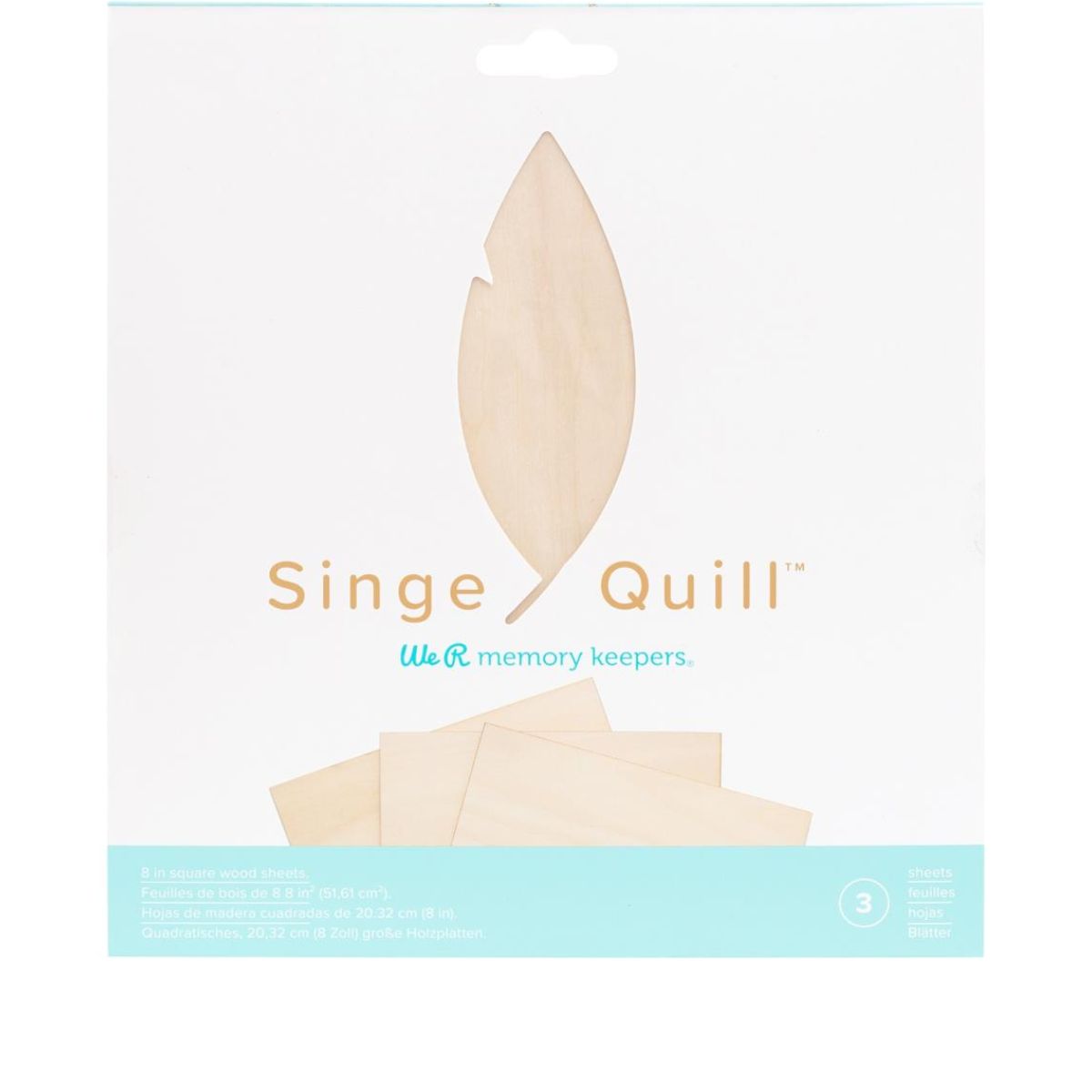 Singe Quill Veneer Sheets 8" / Láminas de Chapa de Madera Accesorios We R Makers