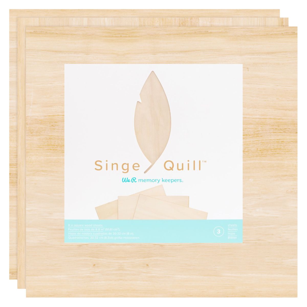 Singe Quill Veneer Sheets 8" / Láminas de Chapa de Madera Accesorios We R Makers