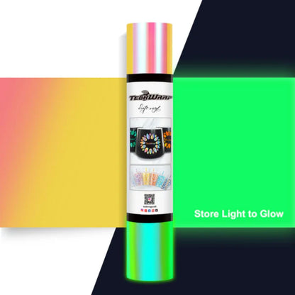 Opal Glow in the Dark Vinyl Peach Yellow Pink / Vinil Adhesivo Brilla en la Obscuridad Descontinuado Teckwrap