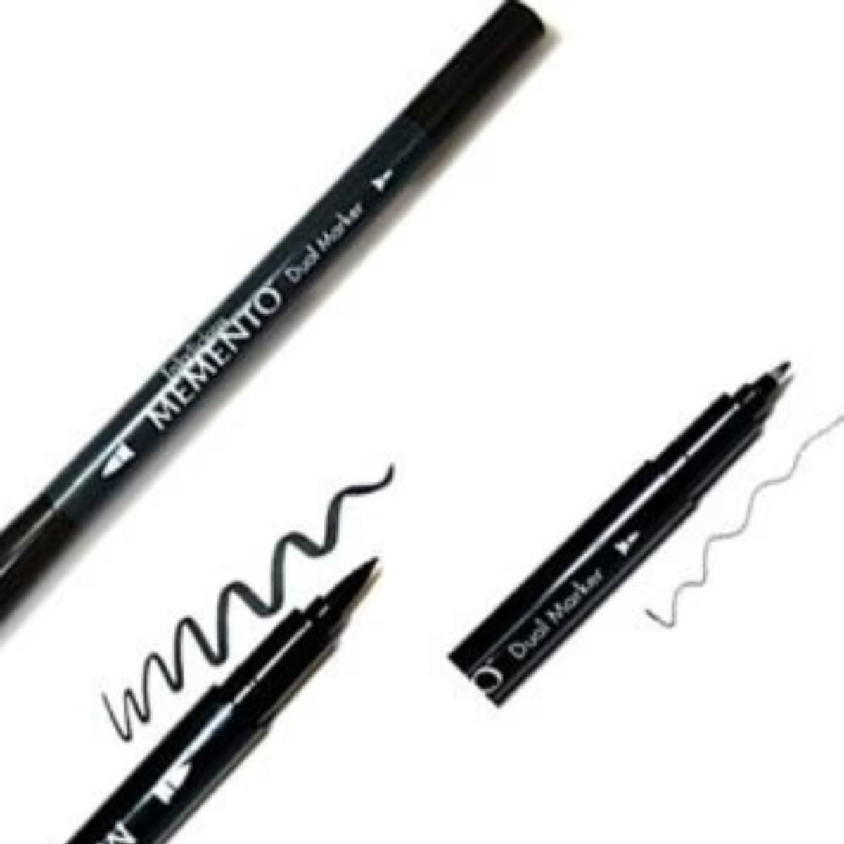 Memento Dual-tip Marker Tuxedo Black / Marcador Doble Punta Negro Marcadores &amp; Plumones TSUKINEKO