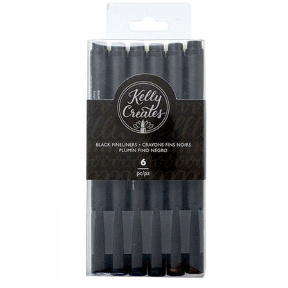 Kelly Creates Fineliner Pens Black / Bolígrafos Punta Fina Negros Caligrafía Kelly Creates