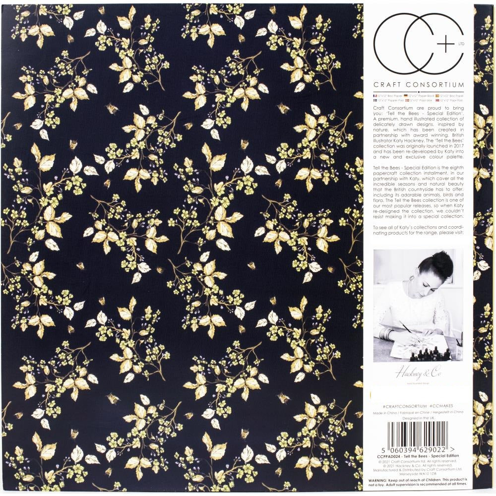Tell The Bees Paper Pad / Block de Papel Doble Cara 12"  Craft Consortium