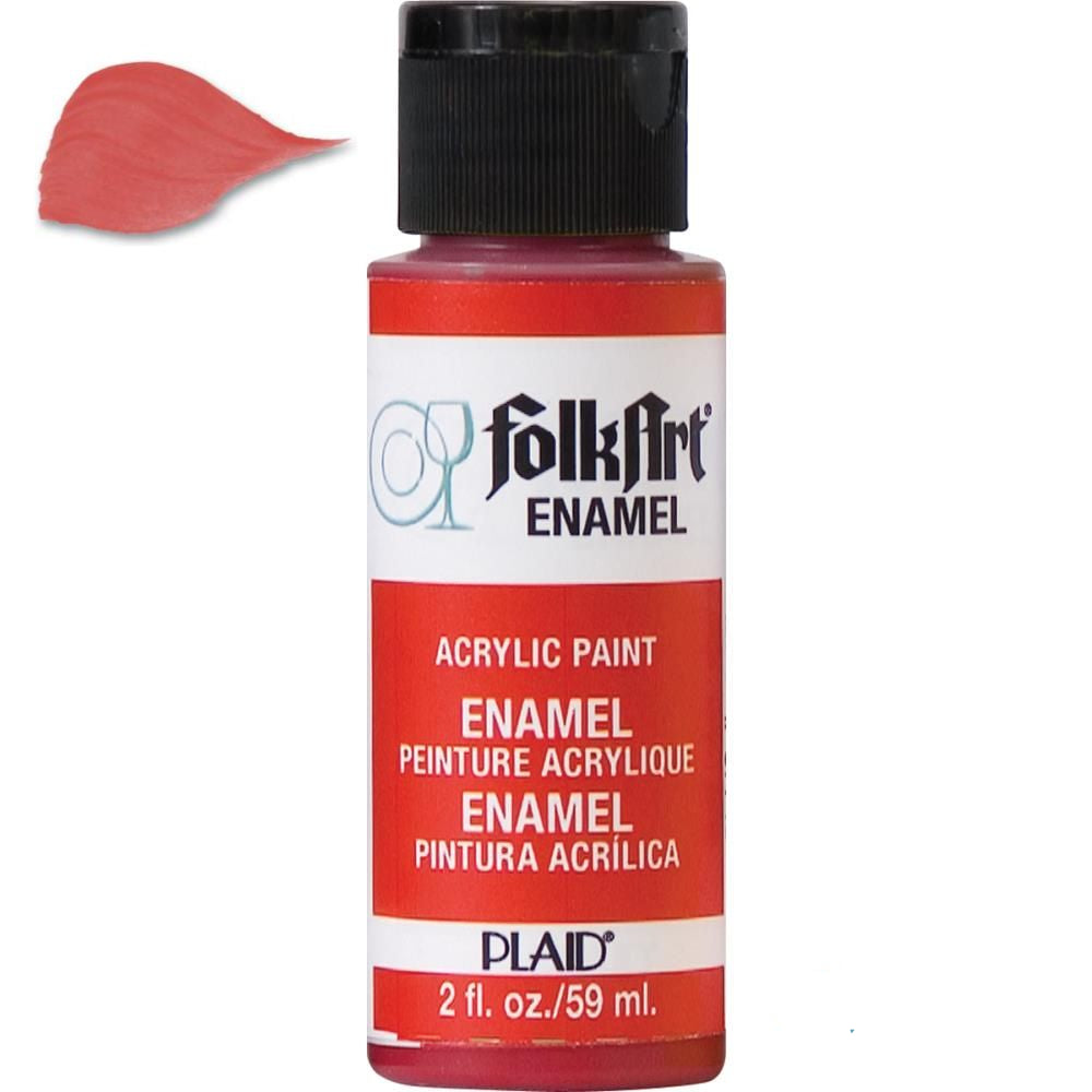 Enamel Paint Engine Red / Pintura de Esmalte Rojo Esmaltes Folk Art