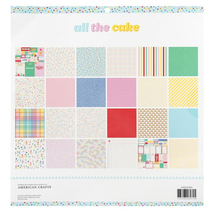 All The Cake Double-Sided Paper Pad 12" / Block de Papel Doble Cara Todo El Pastel Papel Pebbles