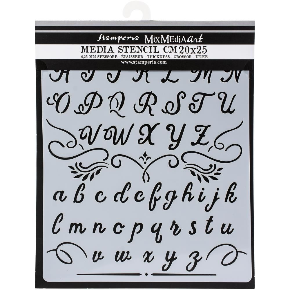 Stencil Alphabet Calligraphy / Esténcil Alfabeto Caligrafía Descontinuado Stamperia