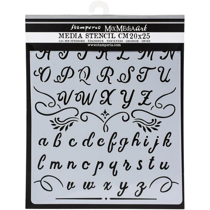 Stencil Alphabet Calligraphy / Esténcil Alfabeto Caligrafía Descontinuado Stamperia