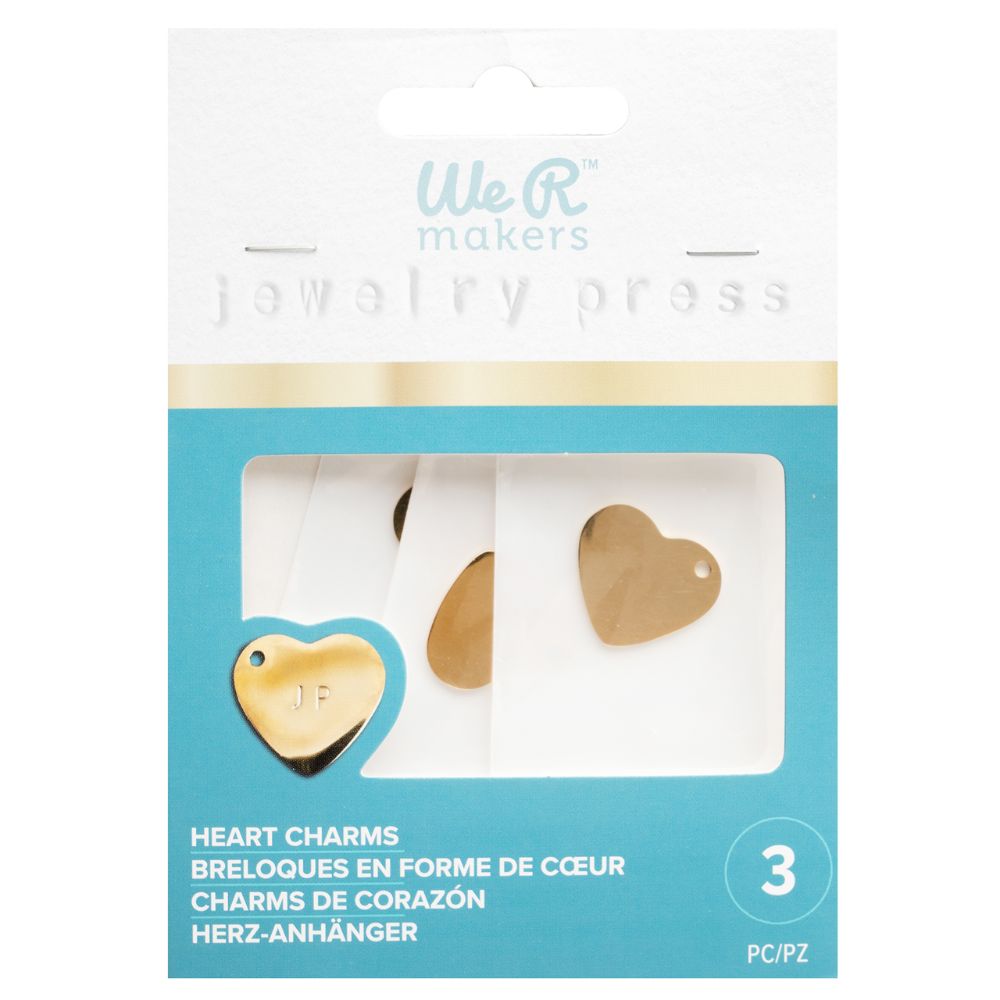 Jewelry Press Stainless Steel Charms / Dijes de Corazón de Acero Inoxidable Descontinuado We R Makers