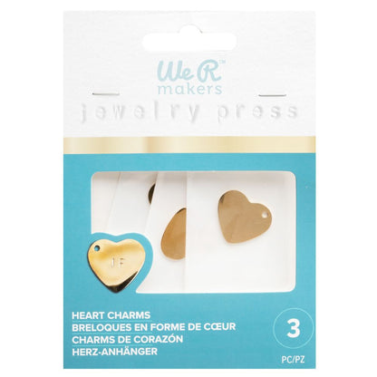 Jewelry Press Stainless Steel Charms / Dijes de Corazón de Acero Inoxidable Descontinuado We R Makers
