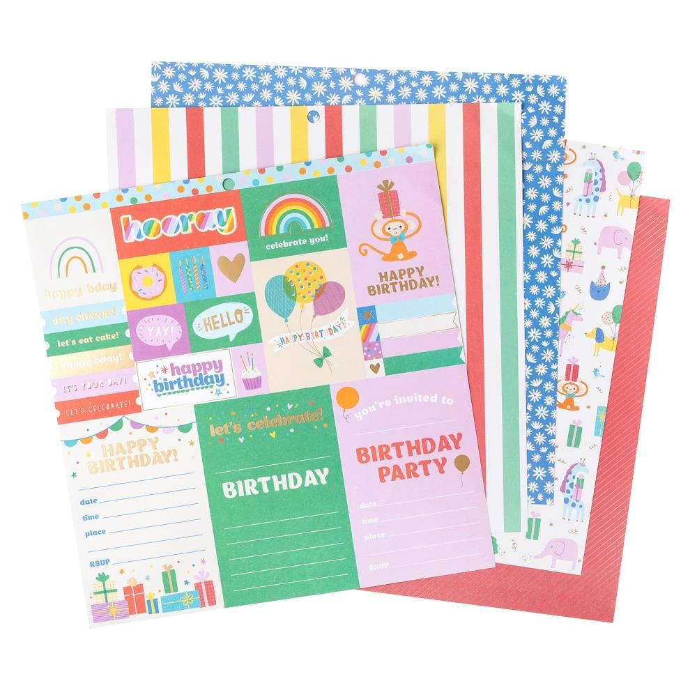 All The Cake Double-Sided Paper Pad 12" / Block de Papel Doble Cara Todo El Pastel Papel Pebbles