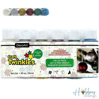 Pack Glitter Pain Christmas / Paquete de Pinturas Acrílicas con Glitter Descontinuado Plaid