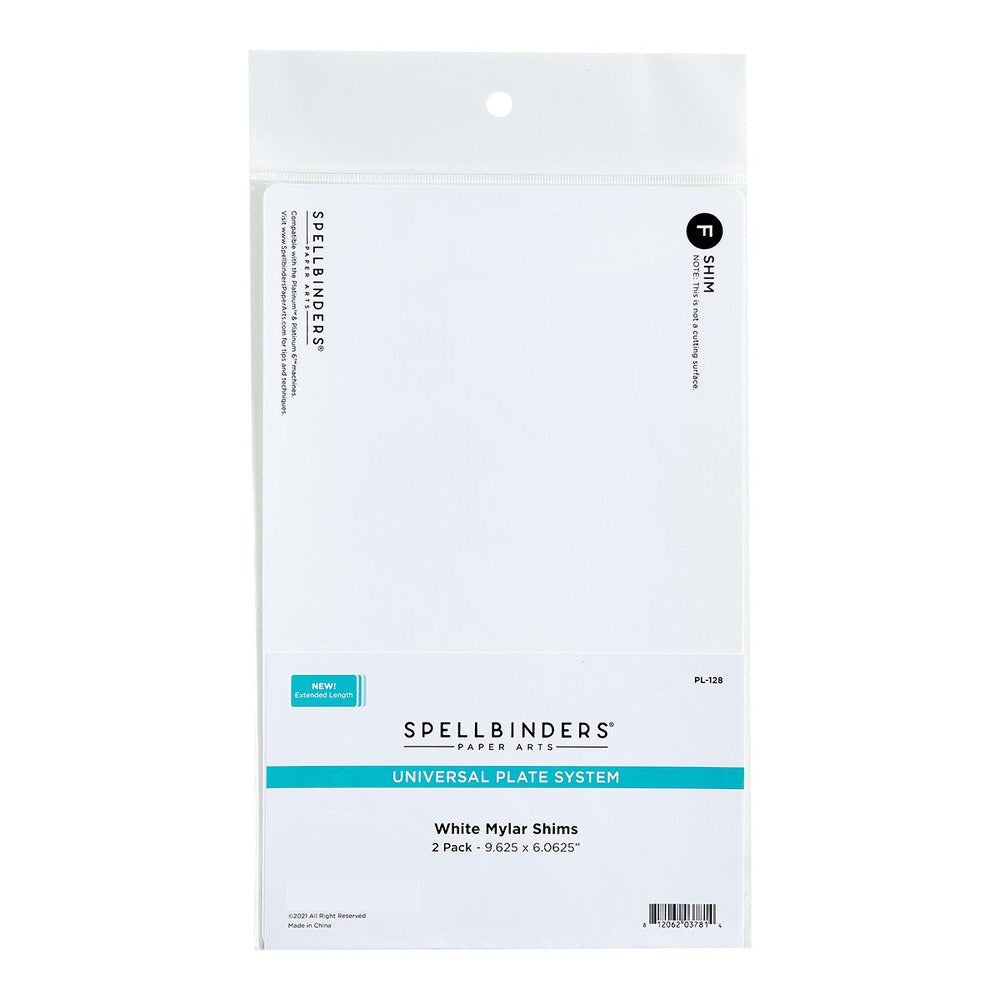 Mylar Shim (F) White / 2 Láminas Delgadas Mylar Accesorios para Suajadoras Spellbinders