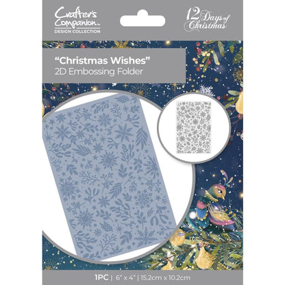 2D Embossing Folder Christmas Wishes / Carpeta de Grabadoo Deseos de Navidad Descontinuado Crafter&