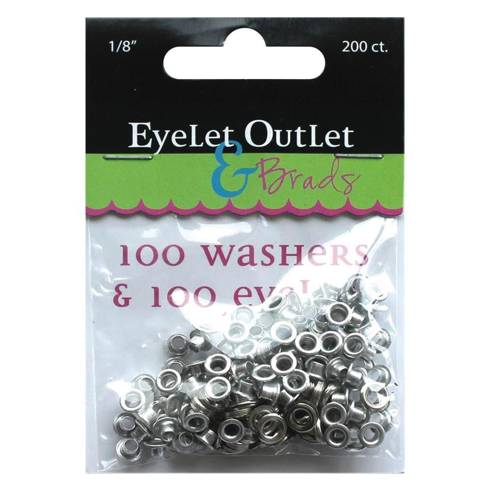 Eyelets &amp; Washers 1/8 inch / 100 Ojillos y 100 Arandelas Descontinuado Eyelet Outlet