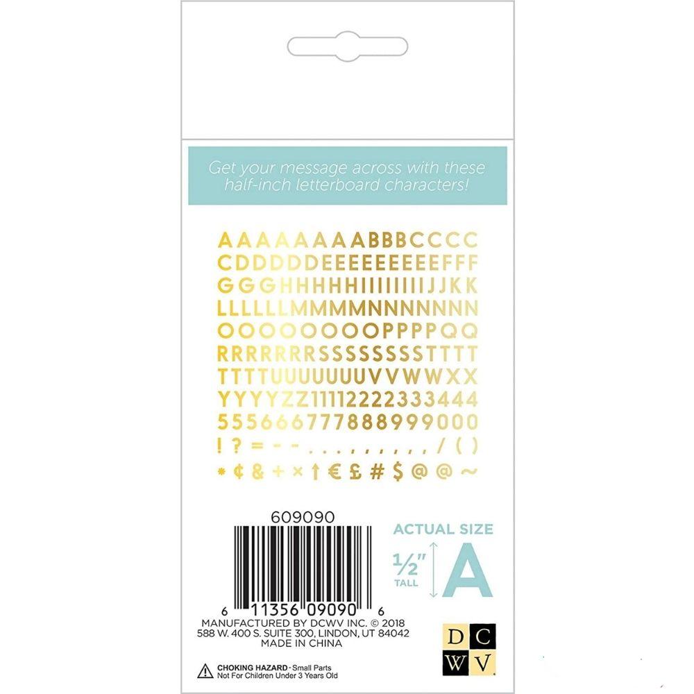 DC Letterboard 1/2" Letters Gold / Letras Doradas Para Tablero Tableros DCWV