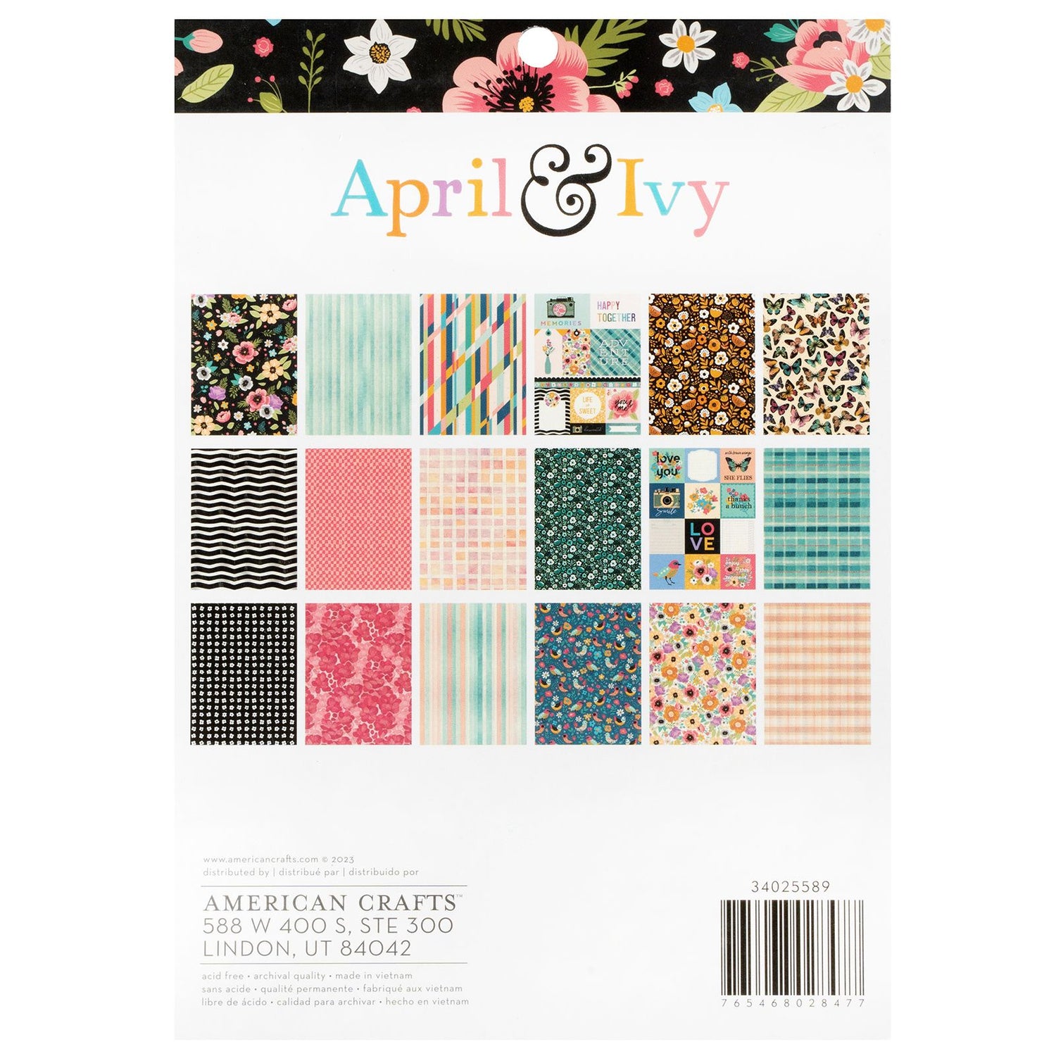 April &amp; Ivy Paper Pad6" / Block de Papel Hiedra de Abril Papel American Crafts