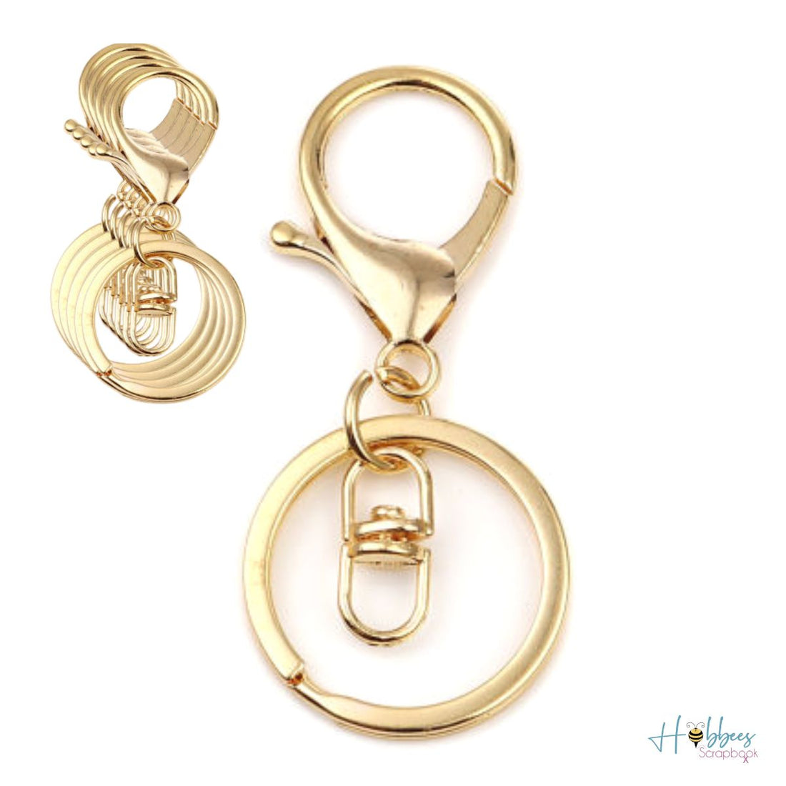 5pz Herraje para Llaveros color Dorado Accesorios Hobbees