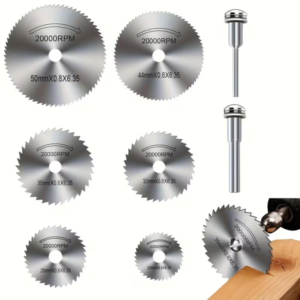 6 Hojas de Sierra HSS para Taladro y Herramienta Rotativa Accesorios Hobbees