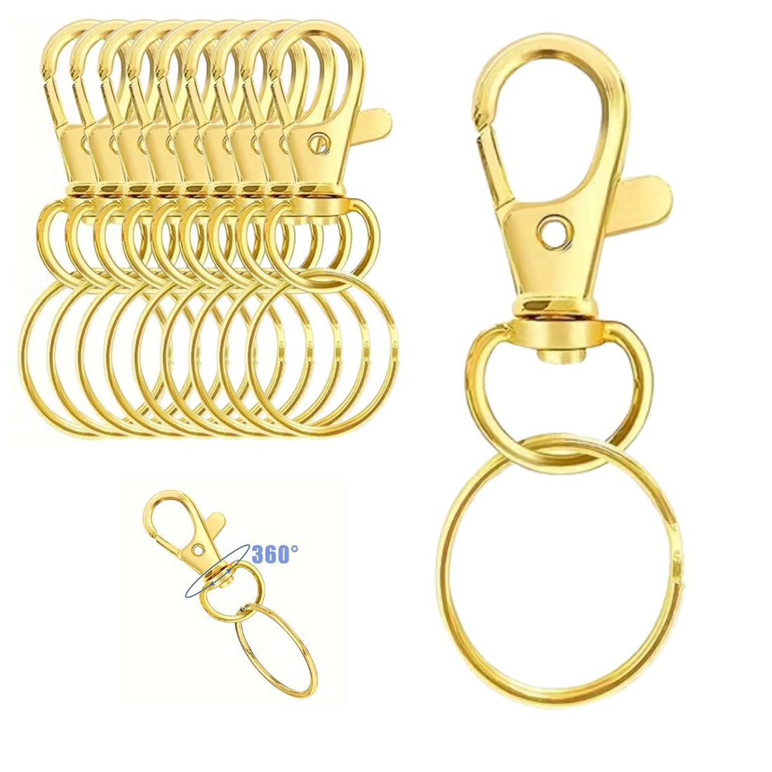 10 Herrajes para Hacer Llaveros color Dorado